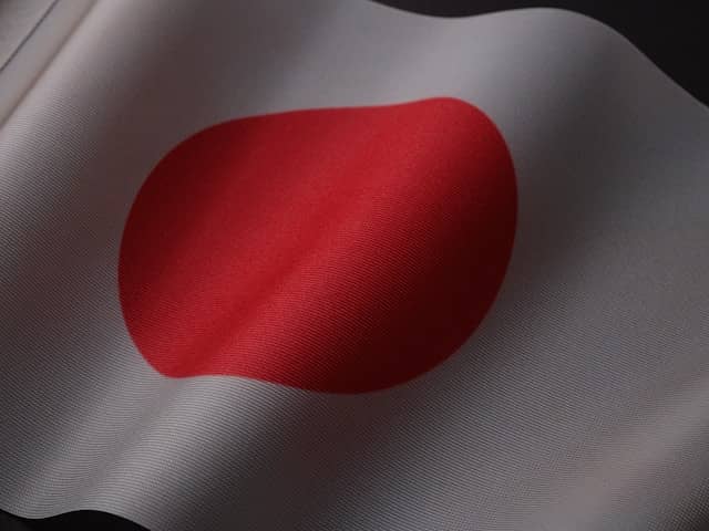 たなびく日本国旗